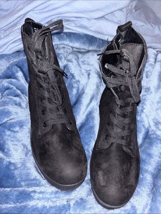 Shoes - Black Lace-Up Women's Ankle Boots